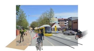 Visualisering af letbane i Odense