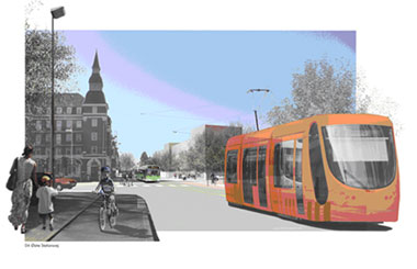 Østre Stationsvej. Visualisering Odense Kommune