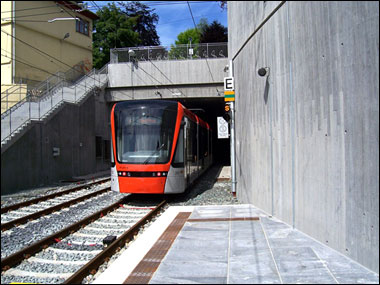 Bybanetunnel ved standsningsstedet Paradis