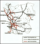 Liniekort over Sk&aring;ne